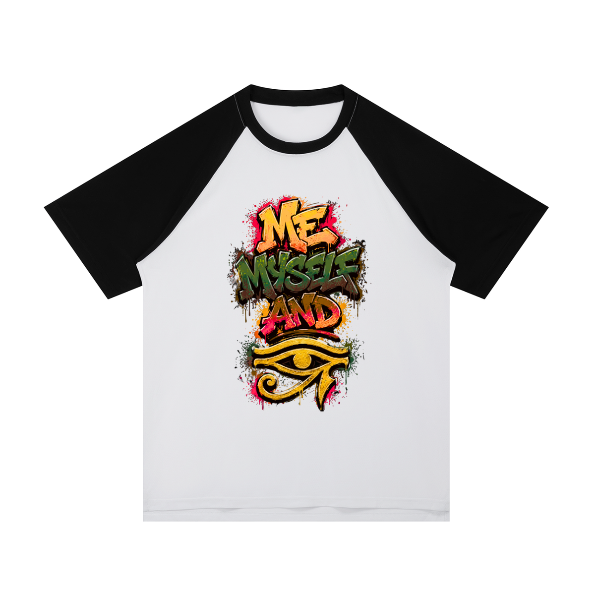 Contrast Raglan Sleeve Mesh T-Shirt